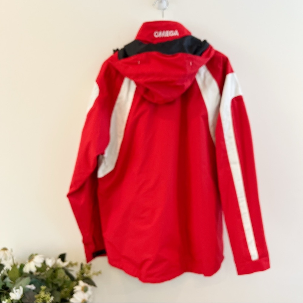 Omega Men’s Newport Red ColorBlock Waterproof Performance Shell Jacket Medium - Picture 7 of 10